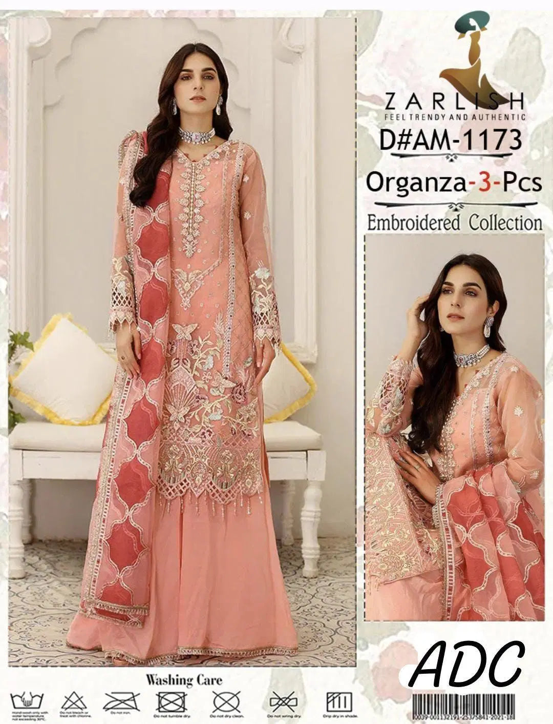 3 Pcs Women's Unstitched Embroidered Suit