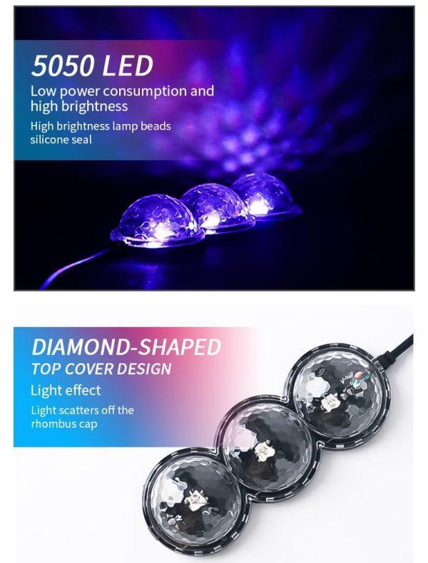 4 Pcs Colorful Voice Control LED Strip Light