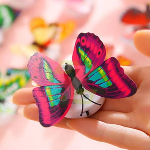 5pcs Glow In The Dark Led Butterfly Night Light Color-changing Led (random)