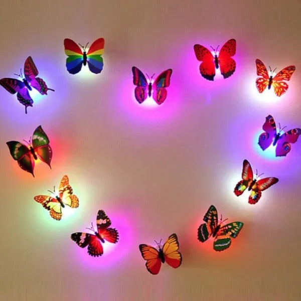 5pcs Glow In The Dark Led Butterfly Night Light Color-changing Led (random)