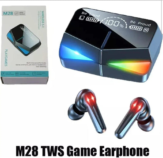 M28 Gaming TWS Earbuds With Long Battery Life and Built-In Microphone