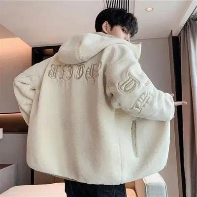 Men's Off-White Hooded Jacket - 1 Pc Polyester Hoodie