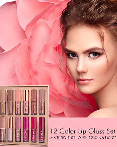 12 Glossy Finish Lipsticks – High Pigment, Long-lasting Lip Set