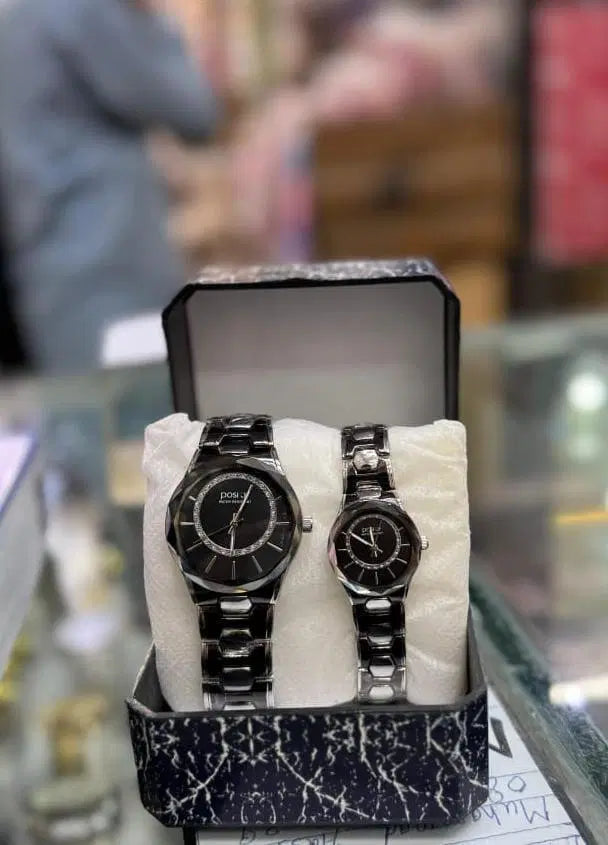 Quartz Movement Analogue Couple Watches - 2 Pcs