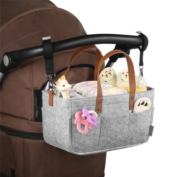 Foldable Baby Diaper Caddy Organizer – Portable Storage Basket – Essential Bag For Nursery, Changing Table And Car – Liner Is Great For Storing Diapers, Bottles (random Color)
