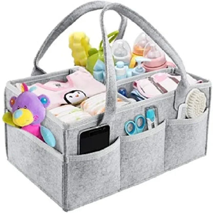 Foldable Baby Diaper Caddy Organizer – Portable Storage Basket – Essential Bag For Nursery, Changing Table And Car – Liner Is Great For Storing Diapers, Bottles (random Color)