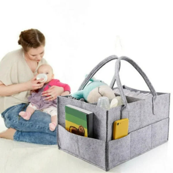 Foldable Baby Diaper Caddy Organizer – Portable Storage Basket – Essential Bag For Nursery, Changing Table And Car – Liner Is Great For Storing Diapers, Bottles (random Color)
