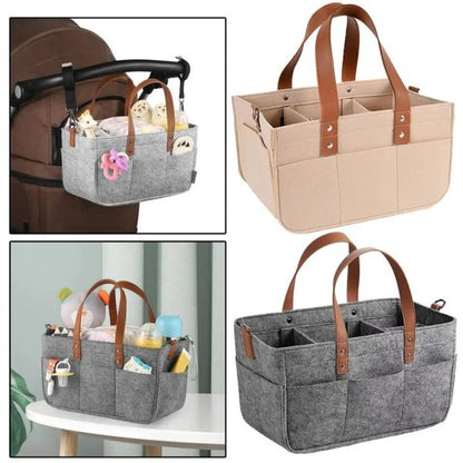 Foldable Baby Diaper Caddy Organizer – Portable Storage Basket – Essential Bag For Nursery, Changing Table And Car – Liner Is Great For Storing Diapers, Bottles (random Color)