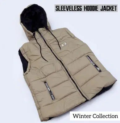 Men's Hooded Neck Sleeveless Jacket - 1 Pc