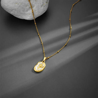 Plain Gold Plated Pearl Necklace