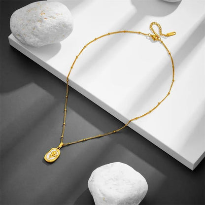 Plain Gold Plated Pearl Necklace