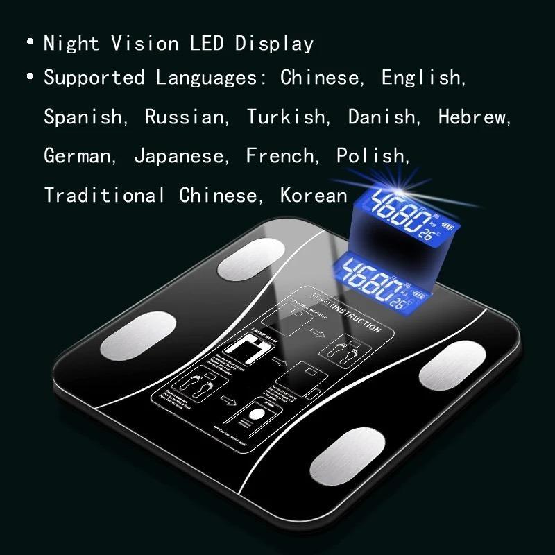 Portable Bluetooth Weight Machine - 1 Pc Toughened Glass Design