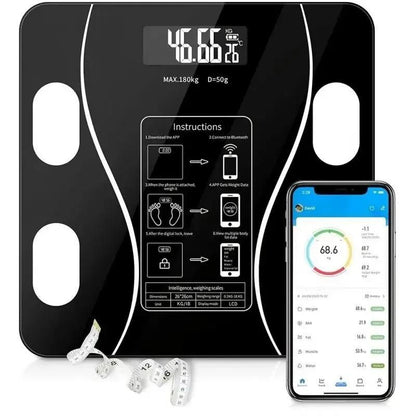 Portable Bluetooth Weight Machine - 1 Pc Toughened Glass Design