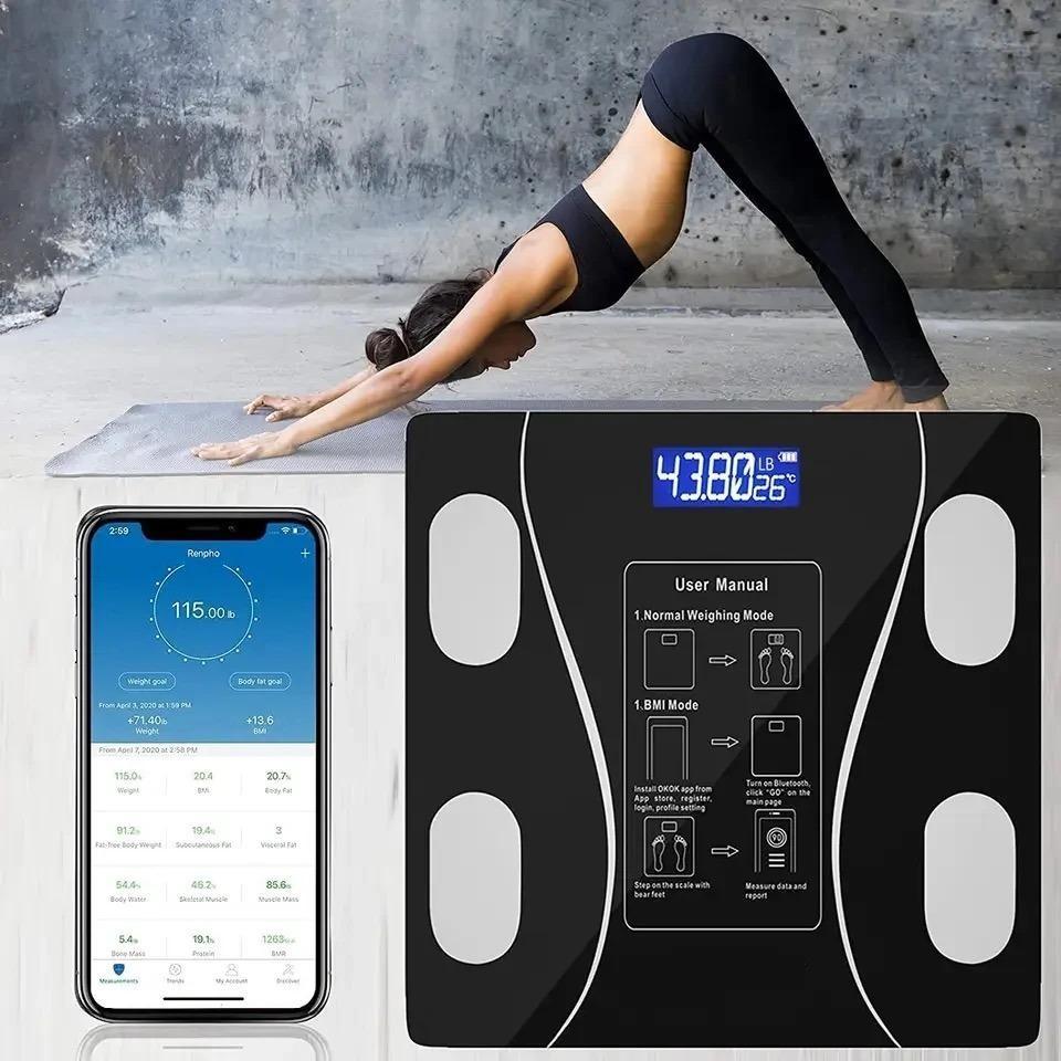 Portable Bluetooth Weight Machine - 1 Pc Toughened Glass Design