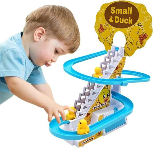 Smart Duck Ladder Climbing Race Set | Duck Climb Stairs Toy Race Track Slide