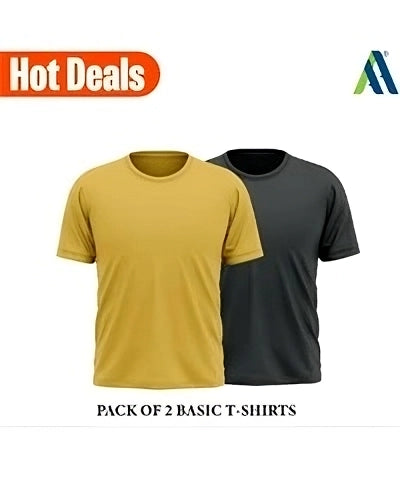 Men's Stitched Jersey Plain T-Shirt – Pack of 2, Comfortable & Stylish for Everyday Wear