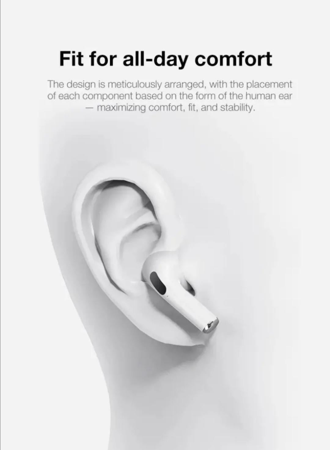 Wireless Noise-Cancelling Earbuds with Smart Touch - Black - 1 Pcs